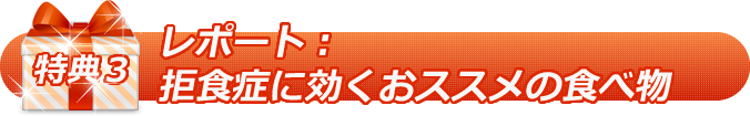 特典 その3 レポート:拒食症に効くおススメの食べ物